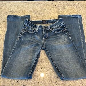 Cowgirl Up Womens Size 4/ W 28 length 36. Bootcut Embroidered Denim Jeans
